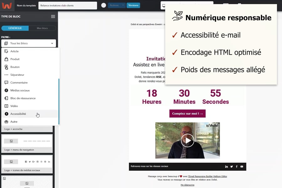 Emails responsables accessibilité numérique et durables